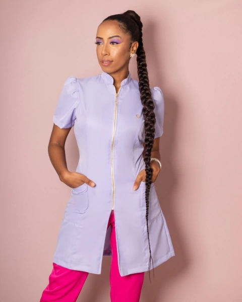 Jaleco Clara - Lilás - Manga Curta