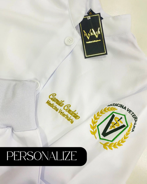 Jaleco de Botões com Bordado - Escolha seu Bordado Brasão e Nome - comprar online