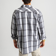 Camisa Manga Longa South To South Xadrez Chumbo/Branca - 518145 - comprar online