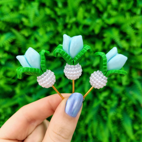 Kit 3 Enfeites de Cuia " Tulipa Azul BB " - comprar online