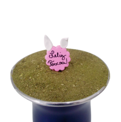 Enfeite de Chimarrão Plaquinha Rosa " Feliz Páscoa "
