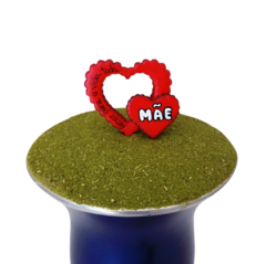 Enfeite de Chimarrão Coração Vermelho "Amor para a vida toda"