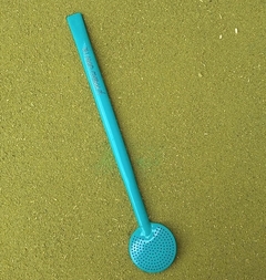Bomba de Chimarrão Inox com Pintura Especial 23cm Bojo Fixo Verde Água " Eu Amo Chima "