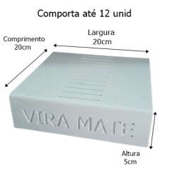 Expositor para 12 Vira Mates em Acrílico BRANCO ( Não Serve Para Vira Mate em MDF ) - Bom Chima Atacado 