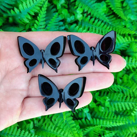 Kit 3 Enfeites Acrílico Borboleta " Preto " - comprar online
