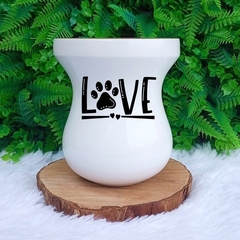 Cuia de Madeira Imbuia Bago Gravação " Love " Branco n42 - comprar online