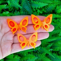Kit 3 Enfeites Acrílico Borboleta " Laranja Neon " - comprar online