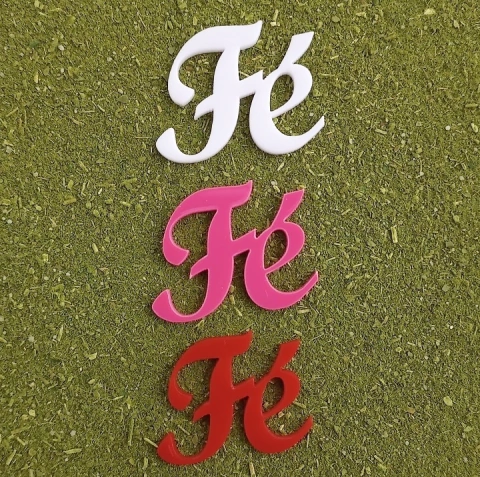 Kit 3 Peças Palavras de Acrílico para Chimarrão " Fé " n41