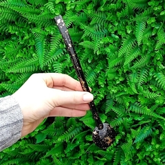 Bomba de Chimarrão Inox Pintura Especial " Céu Estrelado " Preto