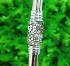 Bomba de Chimarrão Inox 22cm " STRASS PRATA " - comprar online