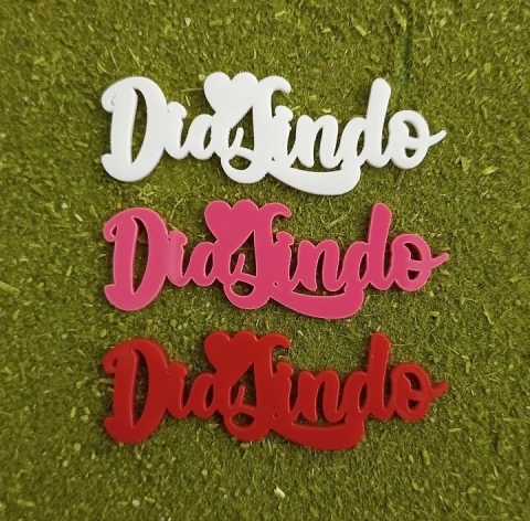 Kit 3 Peças Palavras de Acrílico para Chimarrão " Dia Lindo " n38