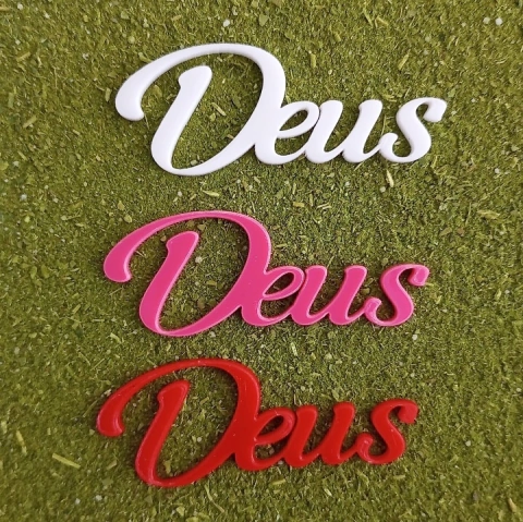 Kit 3 Peças Palavras de Acrílico para Chimarrão " Deus " n22