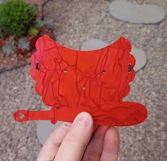 Kit Tapa Cuia 11cm + Espátula " Nuvem Vermelho "