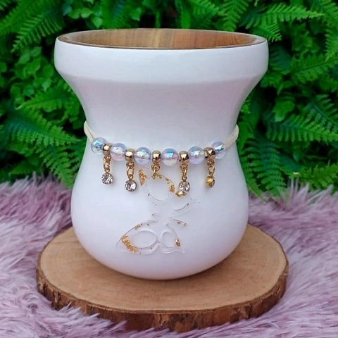 Pulseira de Cuia " Borboleta folha de Ouro " n102