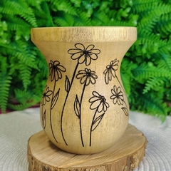Cuia de Madeira Bago Gravação 360° " Flores " Selada n31 - comprar online