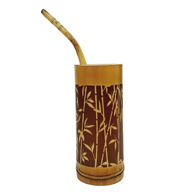 Cuia Tererê de Bambu + Bomba com Gravação 360° Bambu