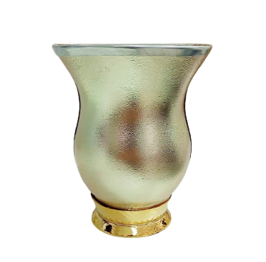 Cuia Baixa Forrada Courino Dourado Pé Dourado