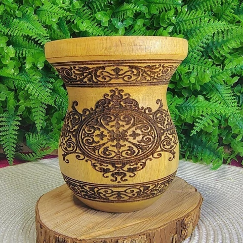 Cuia de Madeira Bago Gravação 360° " Tapete " Selada n24 - comprar online