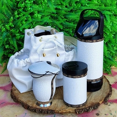 Kit Chimarrão 5 Peças " Croco e Liso Branco " - comprar online