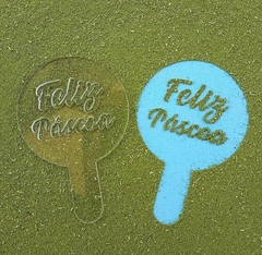Marcador de Acrílico para Chimarrão " Feliz Páscoa "