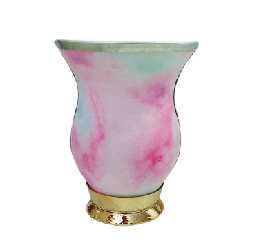 Cuia Baixa Forrada Tye Die Claro Pé Dourado