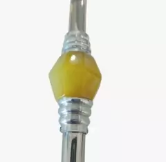 Bomba de Chimarrão Inox Amarelo 23cm Pedra Ágata - comprar online