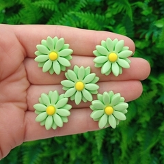 Kit 5 Margaridas Biscuit " Verde Claro "