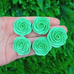 Kit 5 Mini Enfeites Rosas " Verde Claro "