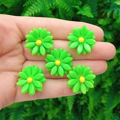Kit 5 Margaridas Biscuit " Verde Neon "
