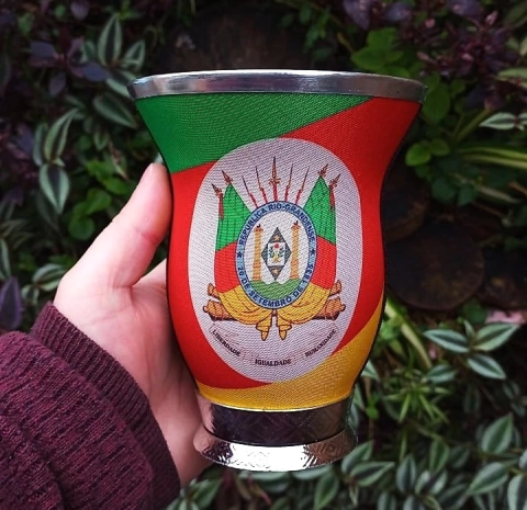 Cuia Baixa Forrada " Bandeira RS "