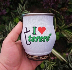 Cuia de Alumínio para Tererê Forrada " I Love Terere "