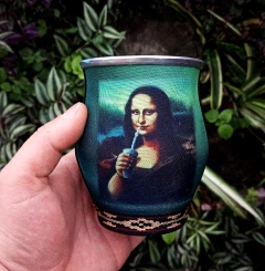 Cuia de Alumínio para Tererê Forrada " Monalisa "