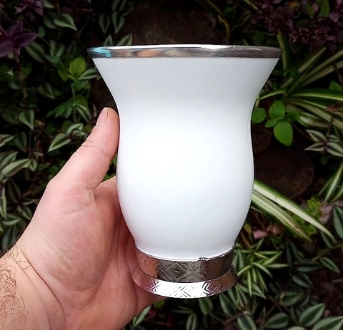 Cuia Lisa Porongo Baixa Branco Fosco