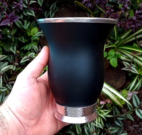 Cuia Lisa Porongo Baixa Preto Fosco