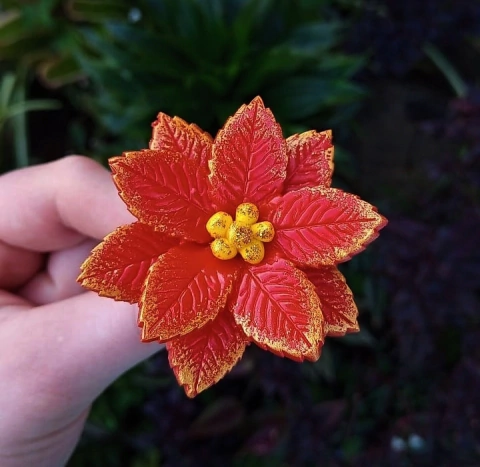 Enfeite de Chimarrão " Flor Natal Grande "