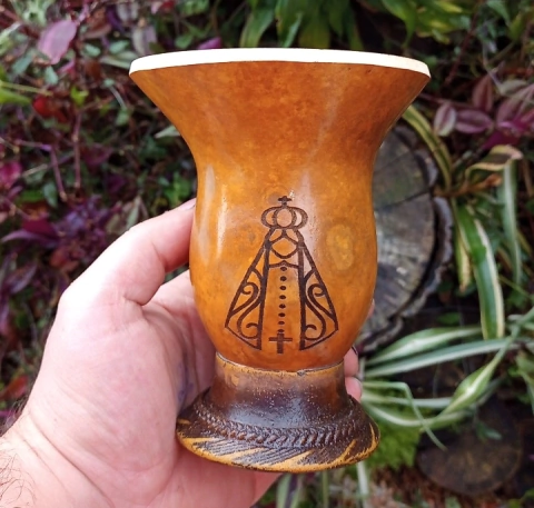 Cuia Porongo Pé de Massa Gravação " Nossa Senhora Aparecida "