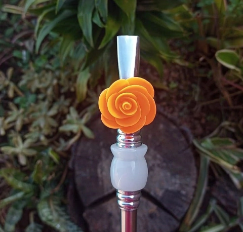 Kit 5 pingentes Biscuit para Bomba " Rosa " Laranja Neon