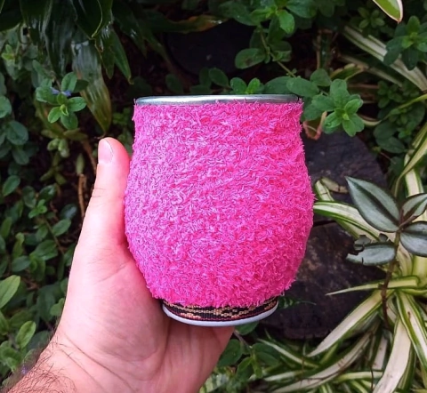 Cuia Fofis Tererê Alumínio " Rosa "