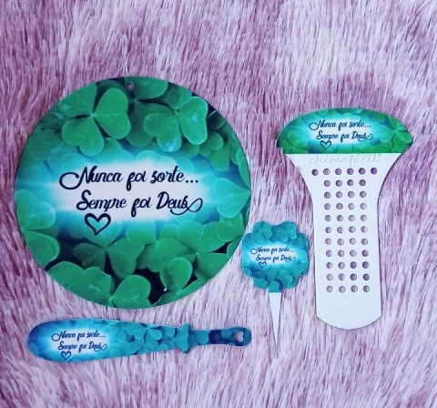 Kit Chima Fácil 4 Peças " Nunca foi sorte sempre foi Deus " n19