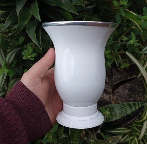 Cuia Lisa Porongo Alta " Branco "