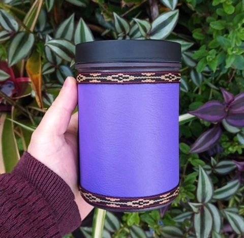 Porta Erva Forrado 250gr Courino " Roxo "