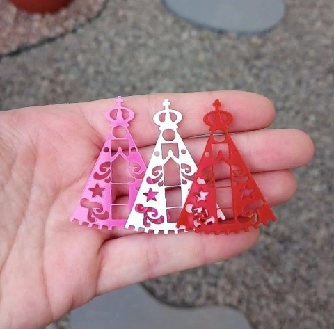 Kit 3 Peças Enfeites de Acrílico para Chimarrão " Nossa Senhora Aparecida " n4