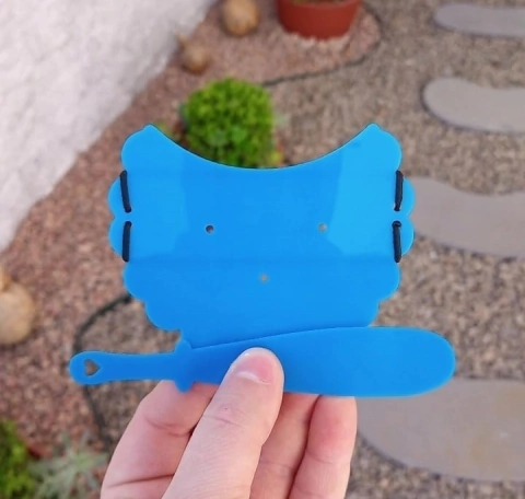 Kit Tapa Cuia 11cm + Espátula " Azul "