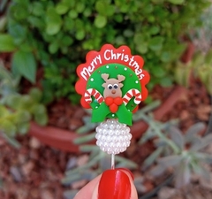 Enfeite de Chimarrão Placa " Merry Christmas " na Pérola