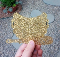 Kit Tapa Cuia 11cm + Espátula " Dourado Brilho "