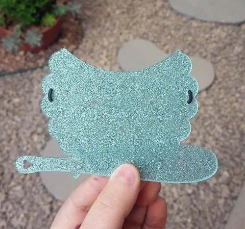 Kit Tapa Cuia 11cm + Espátula " Verde Tifany Glitter "