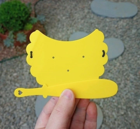 Kit Tapa Cuia 11cm + Espátula " Amarelo Claro "