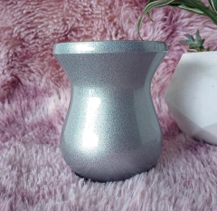 Cuia de Madeira Imbuia Bago " Prata Perolado "