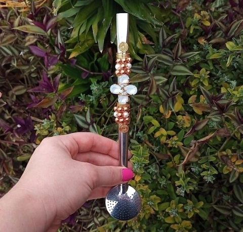 Bomba em Inox Decorada " Pedraria Branco " n88