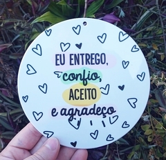 Kit 3 Vira Mates " EU ENTREGO, ACEITO, CONFIO E AGRADEÇO (CORAÇÕES) " n30